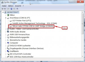 COM-Port des Udoo im Windows-Gerätemanager